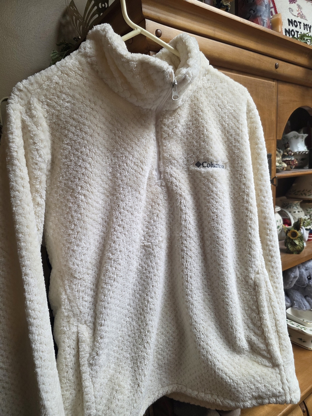 Columbia Cream Sherpa Quarter-Zip Pullover